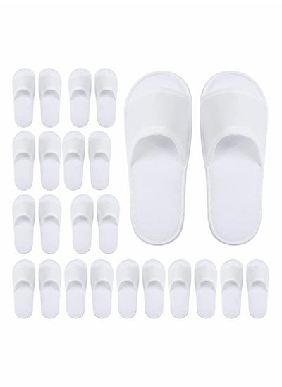 اشتري Disposable Spa Slippers, Closed Toe White Slippers Spa Hotel Guest Slippers for Girls Women and Men, 12 Pairs في السعودية