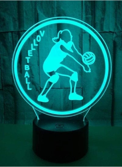 اشتري 3D Illusion Lamp LED VOLLEYBALL Multicolor Night Light Cartoon Table Cool Kids Desk Modern Bedroom Bedroom Kids Birthday Gift في الامارات