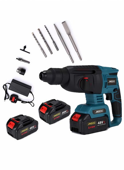 اشتري JINSOO 48V brushless industrial high power rechargeable hammer, with lithium battery and charger, with multiple accessories multi-function hammer set في السعودية