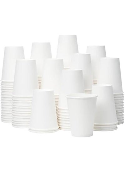 Buy 300 Pack White 12 oz Disposable Paper Coffee Cups for Hot Beverages - Ideal for Cafes, Offices, and Families in Saudi Arabia