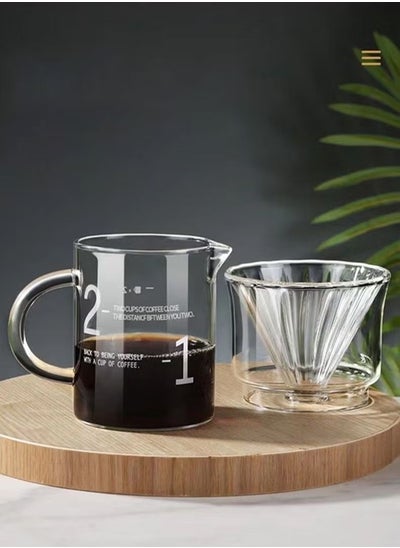 Buy V60 Coffee Dripper Filter Set Espresso Pour Over Brewing Chemex With Drip Coffee Maker Set Manual Coffee Server Heat Resistant Glass Tea Pot in Saudi Arabia