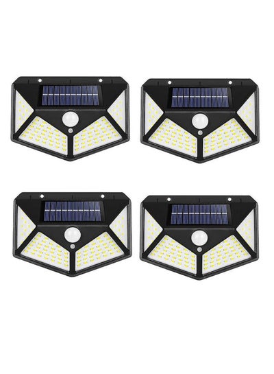 Buy Pack Of 4 Pcs 114 Led Solar Outdoor Light Solar Motion Sensor Security Lights With 3 Lighting Modes Wireless Solar Wall Lights Waterproof Solar Powered Lights For Garden Home And Garage Use Black in UAE