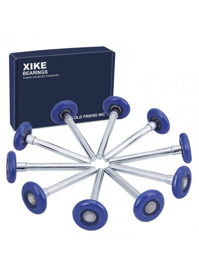 اشتري XiKe 10 Pack Blue 2" Nylon Garage Door Roller 4" Stem, Quiet/Durable and High Load, Use 6200-2RS Double Seals Precision Bearings. في الامارات