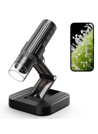 Buy Wireless Digital Microscope, 50X-1000X 1080P HD WiFi Portable Handheld USB Trichome Mini Coin Microscope Camera Magnifier with Stand for iPhone iPad Android Phone & PC in UAE