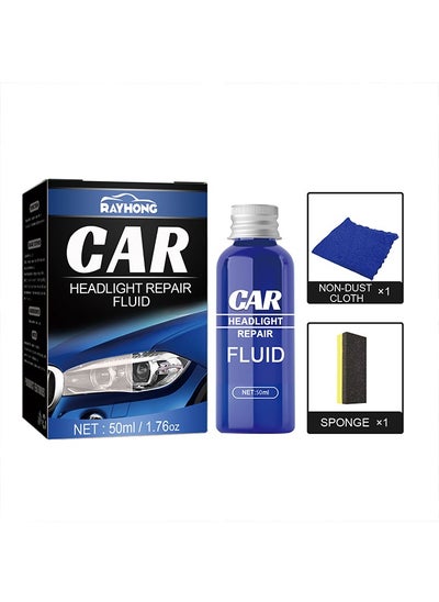 Buy Car Light Renovation Repair Kit Crystal Renovation Repair Car Headlight Repair Liquid With Sponge Cloth in Saudi Arabia