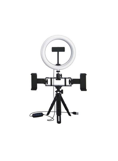 Buy Desktop Stand for Live Stream 360 Degree Rotated LED Ring Light With 3 Mobile Holders in Egypt