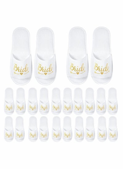 Buy 12 Pairs Bride Slippers Disposable Open Toe Spa Slipper for The Bride Hen Do Accessories for Bridal Shower Hen Party in UAE