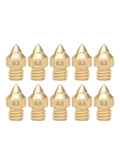 Buy Pack Of 10 TTS Pointed Nozzle For 3D Printer Gold in UAE