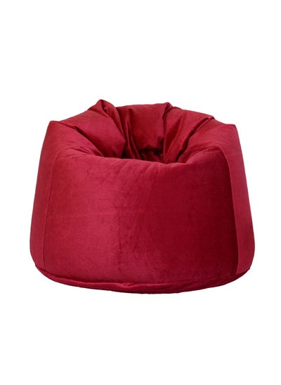 Buy Soft Suede Velvet Bean Bag With Filling Red in UAE