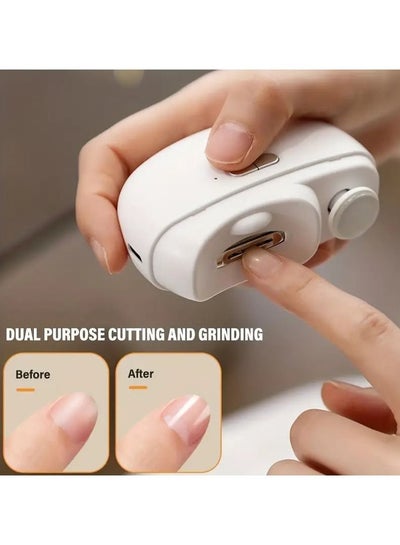 Buy Electric Nail File Trimmer With Grinding Polishing Heads And LED Light in Saudi Arabia