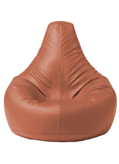 اشتري Faux Leather Tear Drop Recliner Bean Bag with Filling Creamy Brown في الامارات