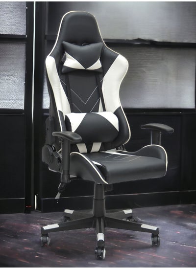 Buy Modern Design Best Executive Gaming Chair Video Gaming Chair For Pc With Fully Reclining Back And Headrest And Footrest For ADULTS (1006-WHITE/BLACK) in UAE