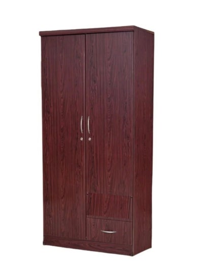 Buy 2 Door Wooden Wardrobe, Cabinet, Cupboard Of Engineered Wood With 1 Lockable Drawer Perfect Modern Stylish Heavy Duty Color Oak in UAE