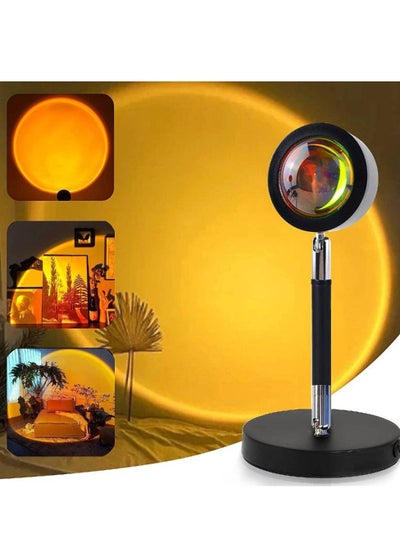 اشتري Sunset Projector Lamp Sunset Sun Projection Lamp LED 180 Degree Rotation Romantic Atmosphere Night Light Creative For Home Party Living Room Bedroom Decoration (Sunset) في الامارات