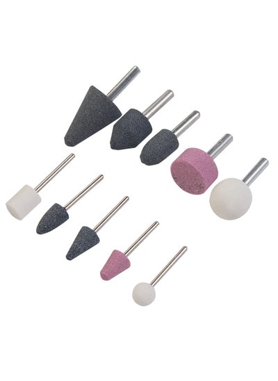 Buy Grinding Stones Set, 10PC Aluminum Oxide, Rotary Grinding Stones for Metal Rust Removal, Polishing, Smoothing and Deburring/Rotary tool accessories/Precision grinding/Versatile grinding set. in UAE