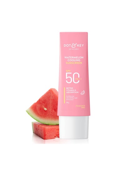 Buy Watermelon Hyaluronic Cooling Sunscreen SPF 50 For Moisturized Skin UV Blue Light Protection Lightweight 50gm in UAE