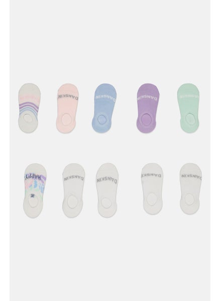 اشتري Kid Girls 10 Pairs Printed Socks, White Combo في الامارات