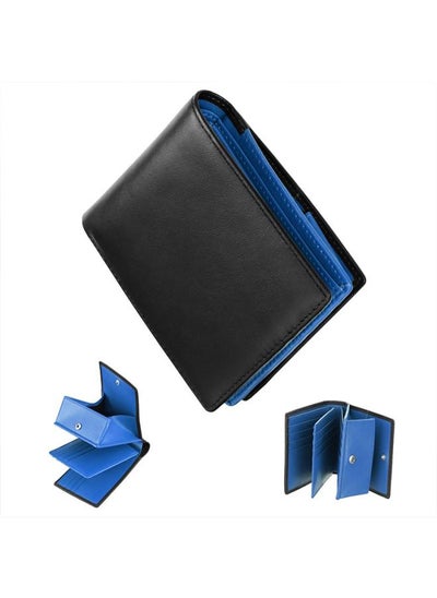 Buy High-end Touch Color Wallet Double Loose-leaf Multi-card Snap Button Coin Bag Anti-theft Brush Super Large Capacity Leather Wallet in Saudi Arabia