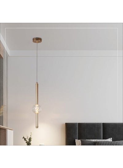 Buy Modern Dimmable LED Crystal Pendant 6570 With 3 Brightness Levels Adjustable Height Hanging Nordic Chandelier for Dining Room Bathroom Hallway Cafe in Saudi Arabia