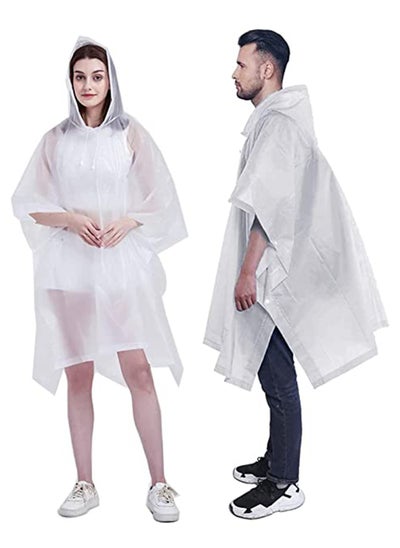 Buy Adult Raincoat, Rain Poncho, Portable EVA with Hood Reusable Coats Emergency Camping Survival Kits, Waterproof with Hoods and Sleeves Lightweight Jacket for Women Men in UAE