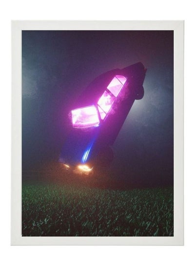 اشتري Digital Wall Art Poster Frame Neon Car 21X30 Cm في الامارات