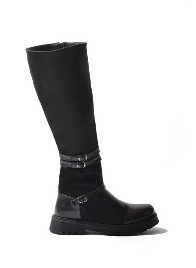 Buy Knee-High LB-22 Leather In Suede - Black in Egypt