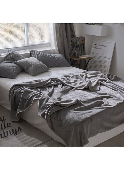 Buy Bed Blanket cotton Grey 100x120cm in Saudi Arabia