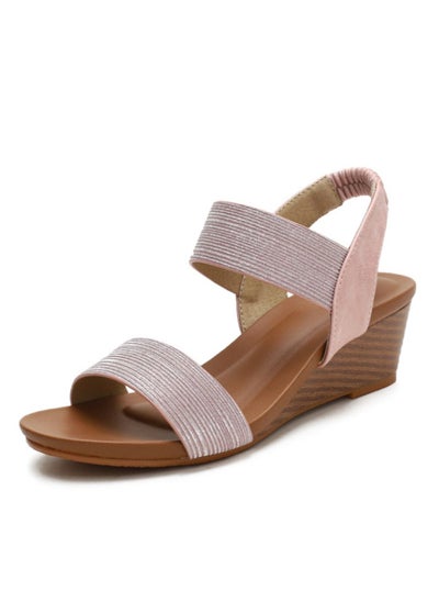 Buy Women Summer Wedge Heel Sandals For Ladies Leather Casual Sandals in Saudi Arabia