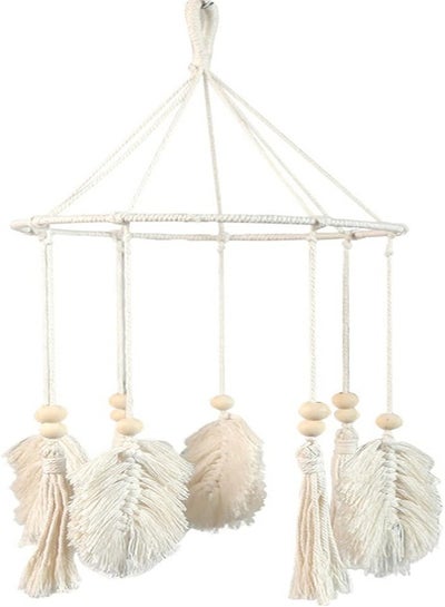 Buy Tassel Wind Chime Hanging Ornament, Bohemia style Dreamcatcher, Crib Kids Room Mobile Wooden Hanging Decoration, Home Bedroom Bedside Decoration, Hand Woven Home Decor Wall Hanging in UAE