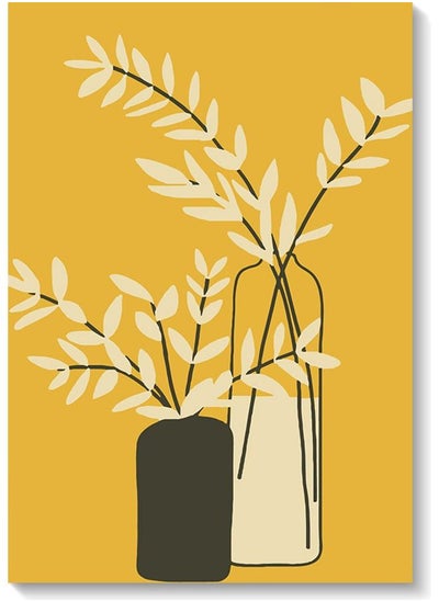 Buy Decorative Wall Art Painting Yellow/Black/Beige 40x60cm in UAE