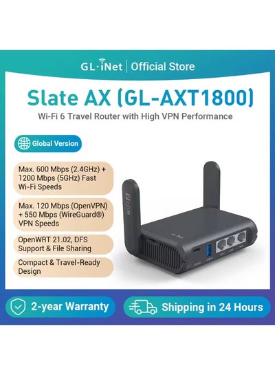 Gl Inet Extender GL.iNet GL-AXT1800 (Slate AX) Portable Gigabit Travel Router, Pocket ...