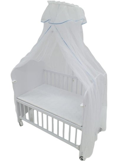 اشتري Portable Iron Baby Cot With Mosquito Net White في السعودية