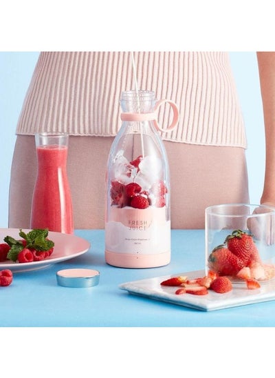 اشتري Personal Blender Portable Electric Juicer Kettle Bottle for Shakes White في الامارات