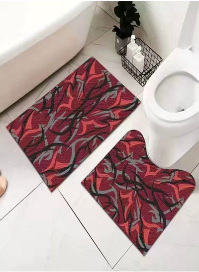 اشتري 2 Pieces Modern Style Unique Design Luxury Water Absorbent Non-slip Bath Mat في الامارات