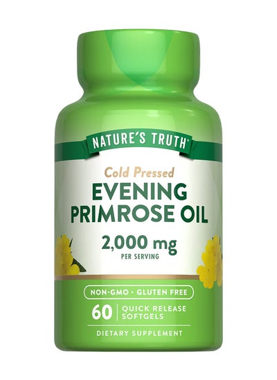 Buy Cold Pressed Evening Primrose Oil 2000 MG 60 Quick Release Softgels in Saudi Arabia