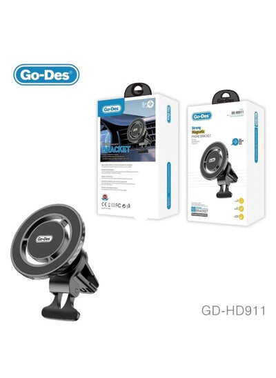 Buy Go-Des HD-911 Foldable And Adjustable Angle High Quality Metal Flexible Magnetic Mobile Car Phone Holder in UAE