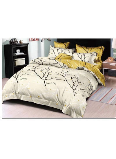 Buy 6Pcs Bedding Set Solid Color Luxury Bedding Duvet Cover Set King Size Bed Set King Size Set yellow COLOR in UAE