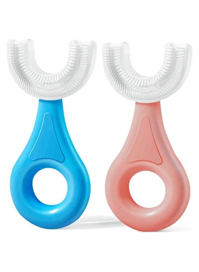Buy 2 PCS U-Shaped Toothbrush Kids, Manual Whole Mouth for Age 2-6, 360° Oral Teeth Cleaning Design in Saudi Arabia