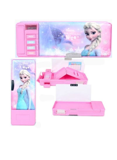 Buy Frozen Princess Elsa Stationery Box Student Children Multifunctional Pencil Case With Buttons School Supplies Birthday Gift in UAE