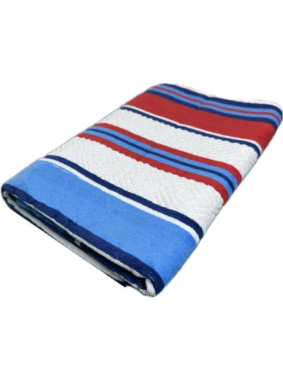 Buy Multi Color Stripes Towel 70x140 Cm 100% Cotton Yarn Dyed Bath Towel - Super Absorbent, Antibacterial, 500 GSM Terry in UAE