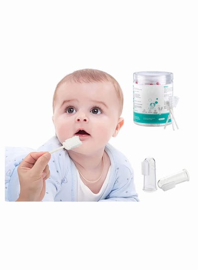 Buy 30Pcs Baby Tongue Cleaner Baby Toothbrush Newborn Oral Cleaning Sticks Disposable Tongue Cleaner for 0-3 years Babies and Toddlers in Saudi Arabia