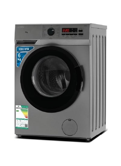 Buy Washing Machine Automatic Front Load 6 KG, 15 Programs, Silver in Saudi Arabia