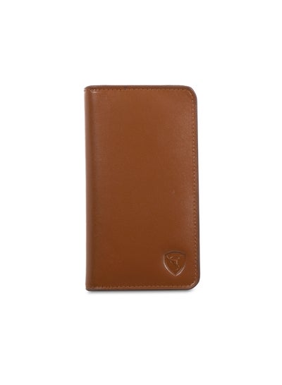 Buy Long wallet for men and women genuine Leather with RFID protection Tan in Saudi Arabia