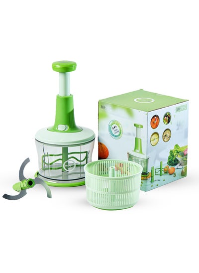 Buy 1.1 Litre 3 In 1 Push Chopper with Wash Basket in UAE