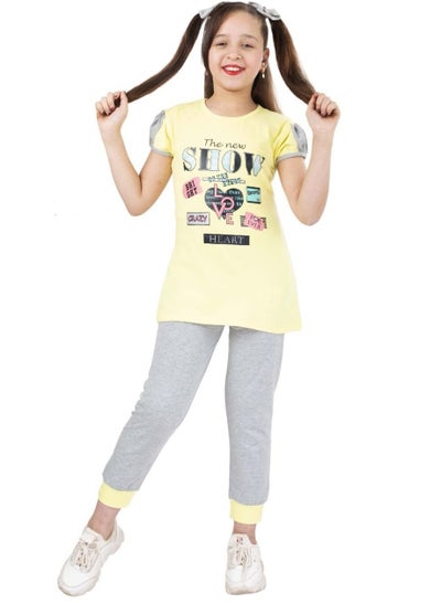 Buy Girls' cotton summer children's thong pajamas - suitable for going out, clubs and home - sizes from 4 to 10 years in Egypt
