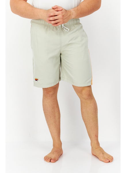 اشتري Men Brand Logo Board Shorts Swimwear, Grey في الامارات