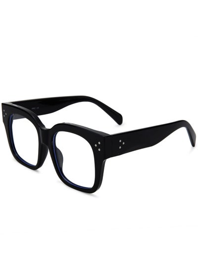 Buy Women's anti-blue light glasses, oversized square thick frame style, suitable for computer glasses and gaming glasses in Saudi Arabia