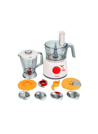 اشتري TORNADO Food Processor 1000 Watt 1.2 Liter Bowl 1 Liter Blender White TFP-1000CC في مصر