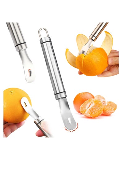 Buy Stainless Steel Orange Peeler, Long Handle Orange Citrus Peeler Tool, Triangular-Blade & Zigzag-Shovel Orange Peeler Gadget, Easy to Peel, for Kitchen Gadgets in Saudi Arabia