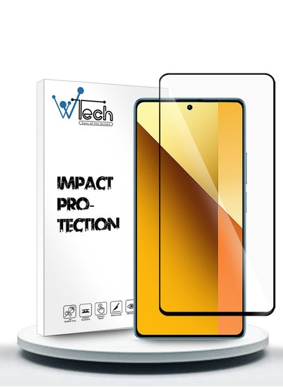 Buy Premium E2E Full Glue Full Cover Tempered Glass Screen Protector For Xiaomi Redmi Note 13 4G 2024 Clear/Black in UAE